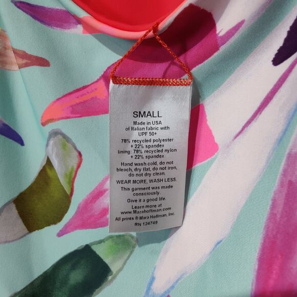 NWOT Mara Hoffman Sz S Marimba Lattice One Piece Swimsuit Strapless Cut Out - Picture 4 of 8